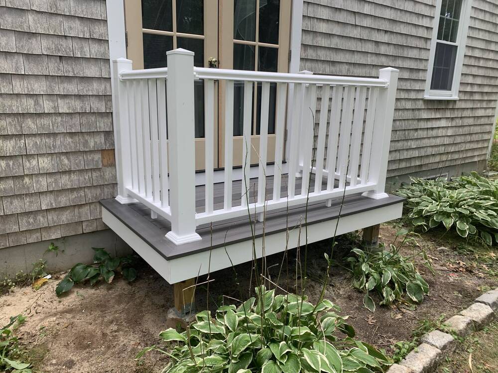 Side view of the finished back door landing